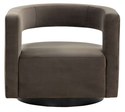 Safavieh - Edgar Velvet  Swivel Chair - Dark Brown - SFV4764A veiw 1