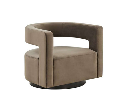 Safavieh - Edgar Velvet  Swivel Chair - Dark Brown - SFV4764A veiw 3