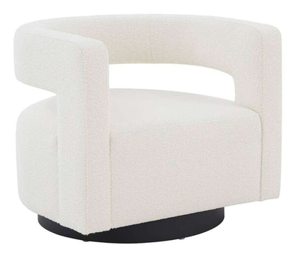Safavieh - Edgar Velvet  Swivel Chair - Ivory - Black - SFV4764D veiw 3