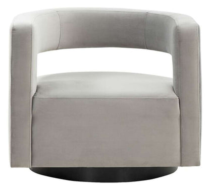 Safavieh - Edgar Velvet  Swivel Chair - Light Grey - SFV4764B veiw 1