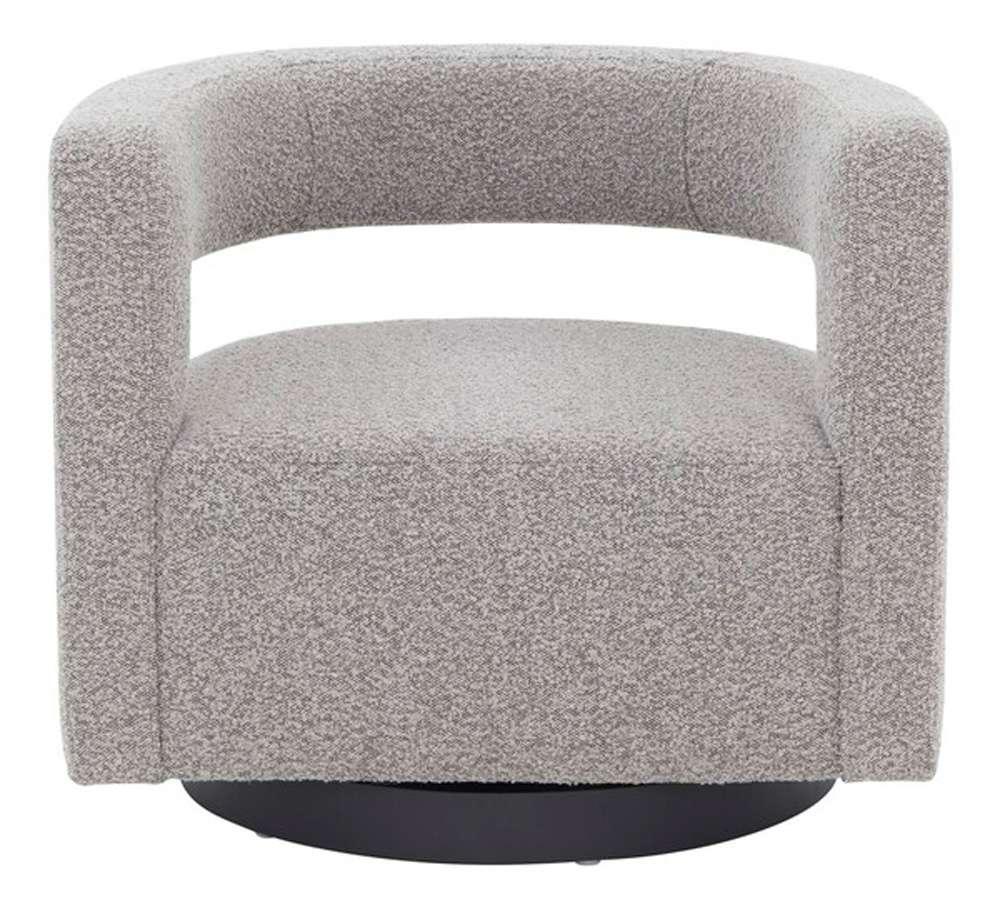 Safavieh - Edgar Velvet  Swivel Chair - Light Grey - Black - SFV4764E veiw 1