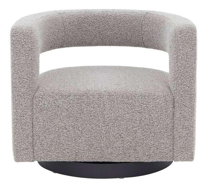 Safavieh - Edgar Velvet  Swivel Chair - Light Grey - Black - SFV4764E veiw 1