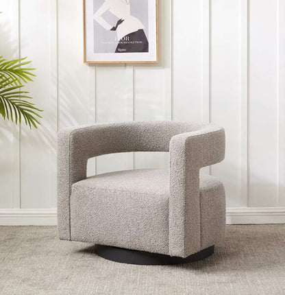 Safavieh - Edgar Velvet  Swivel Chair - Light Grey - Black - SFV4764E veiw 2