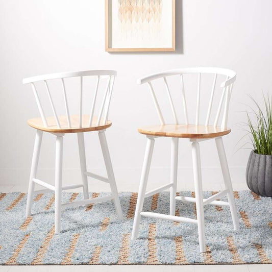 Safavieh - Blanchard Counter Stool - Natural - White  (Set of 2) - BST8506F-SET2 veiw 2
