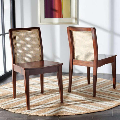Safavieh - Benicio Rattan Dining Chair - Dark Brown - Natural  (Set of 2) - DCH1005A-SET2 veiw 2