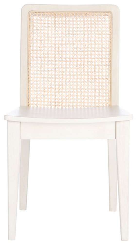 Safavieh - Benicio Rattan Dining Chair - White - Natural  (Set of 2) - DCH1005B-SET2 veiw 1