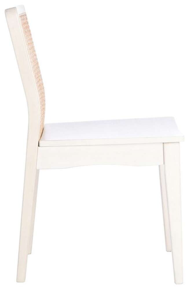 Safavieh - Benicio Rattan Dining Chair - White - Natural  (Set of 2) - DCH1005B-SET2 veiw 3