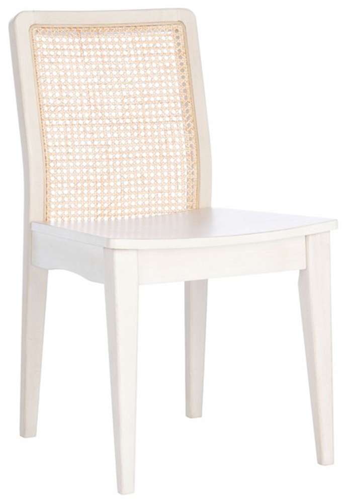 Safavieh - Benicio Rattan Dining Chair - White - Natural  (Set of 2) - DCH1005B-SET2 veiw 4