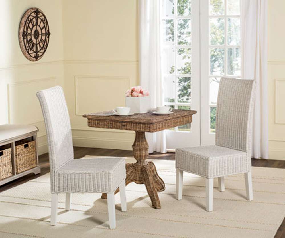 Safavieh - Arjun Wicker Dining Chair - White  (Set of 2) - SEA8013E-SET2 veiw 2
