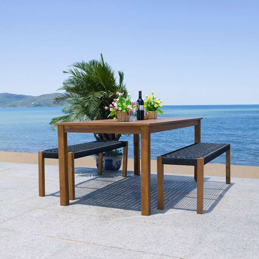 Safavieh - Aquina Dining Set - Natural - Black - PAT7081E veiw 2