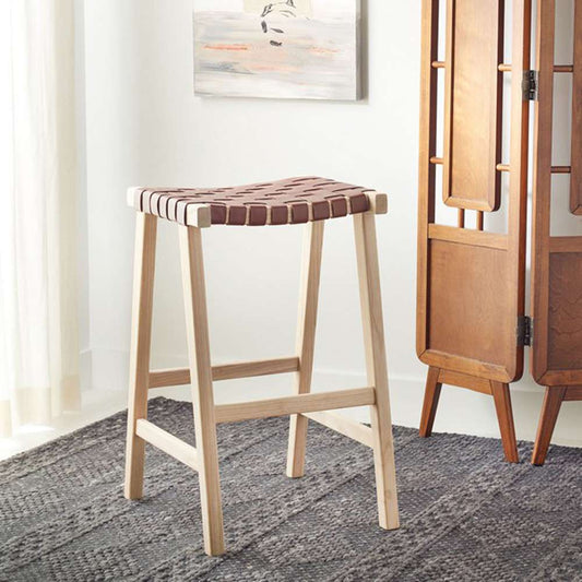 Safavieh - Abreu Rectangle Barstool - Cognac - Light Natural - BST1012C veiw 2