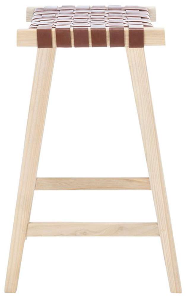 Safavieh - Abreu Rectangle Barstool - Cognac - Light Natural - BST1012C veiw 3