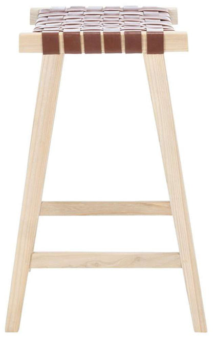 Safavieh - Abreu Rectangle Barstool - Cognac - Light Natural - BST1012C veiw 3