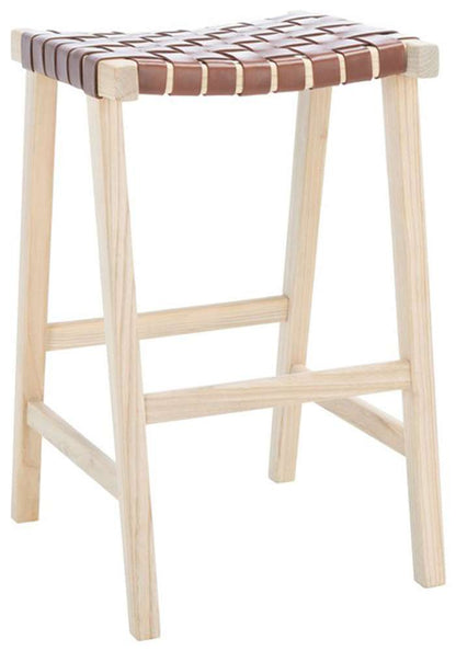 Safavieh - Abreu Rectangle Barstool - Cognac - Light Natural - BST1012C veiw 4
