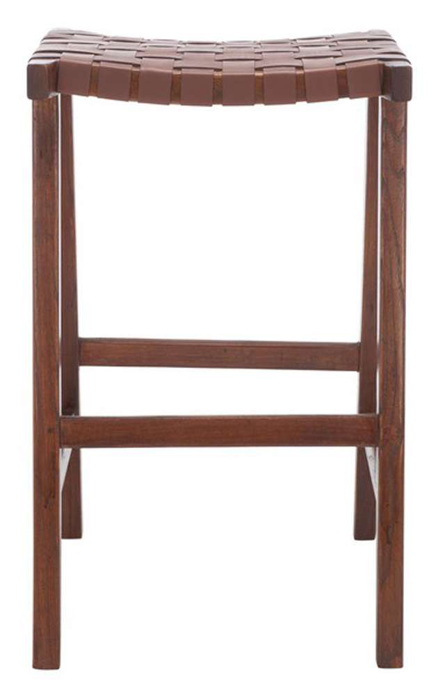 Safavieh - Abreu Rectangle Barstool - Cognac - Walnut - BST1012H veiw 1