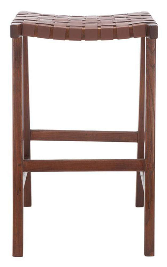Safavieh - Abreu Rectangle Barstool - Cognac - Walnut - BST1012H veiw 1