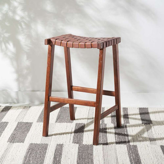 Safavieh - Abreu Rectangle Barstool - Cognac - Walnut - BST1012H veiw 2