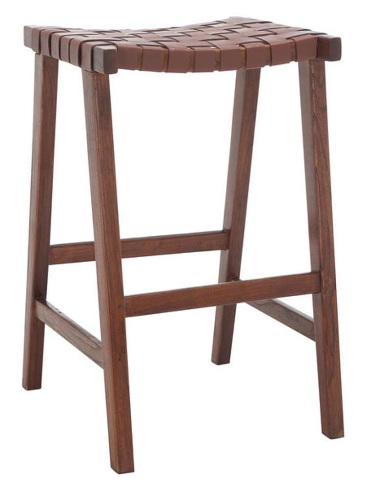 Safavieh - Abreu Rectangle Barstool - Cognac - Walnut - BST1012H veiw 3