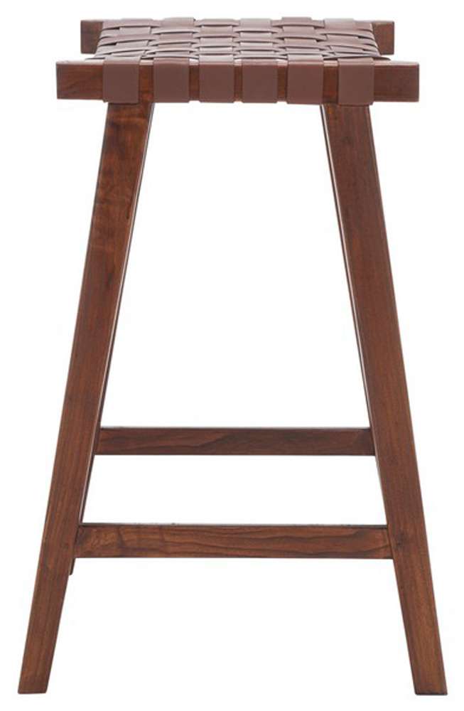 Safavieh - Abreu Rectangle Barstool - Cognac - Walnut - BST1012H veiw 4
