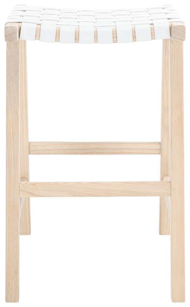 Safavieh - Abreu Rectangle Barstool - White - Light Natural - BST1012A veiw 1