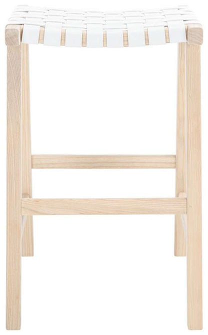 Safavieh - Abreu Rectangle Barstool - White - Light Natural - BST1012A veiw 1