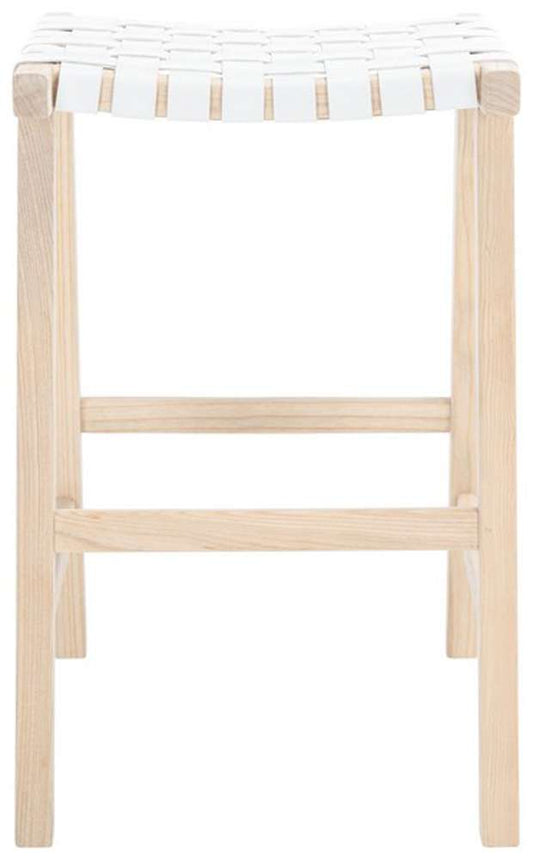 Safavieh - Abreu Rectangle Barstool - White - Light Natural - BST1012A veiw 1