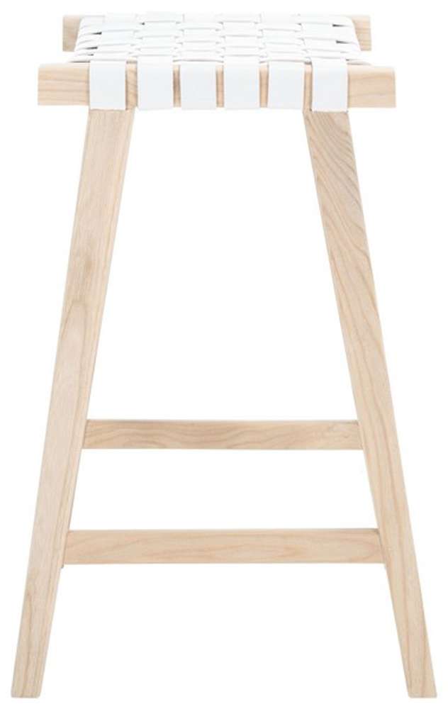 Safavieh - Abreu Rectangle Barstool - White - Light Natural - BST1012A veiw 3