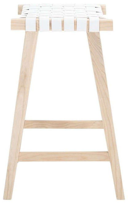 Safavieh - Abreu Rectangle Barstool - White - Light Natural - BST1012A veiw 3