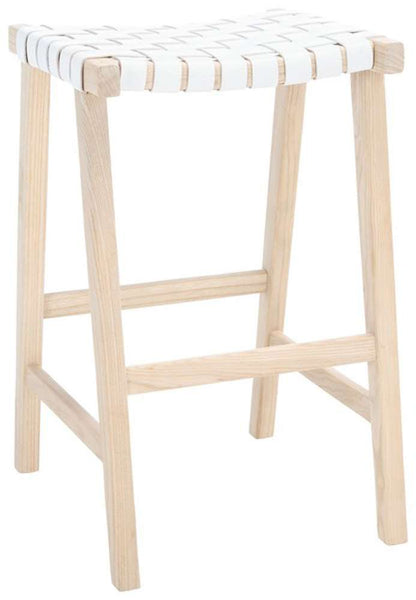 Safavieh - Abreu Rectangle Barstool - White - Light Natural - BST1012A veiw 4