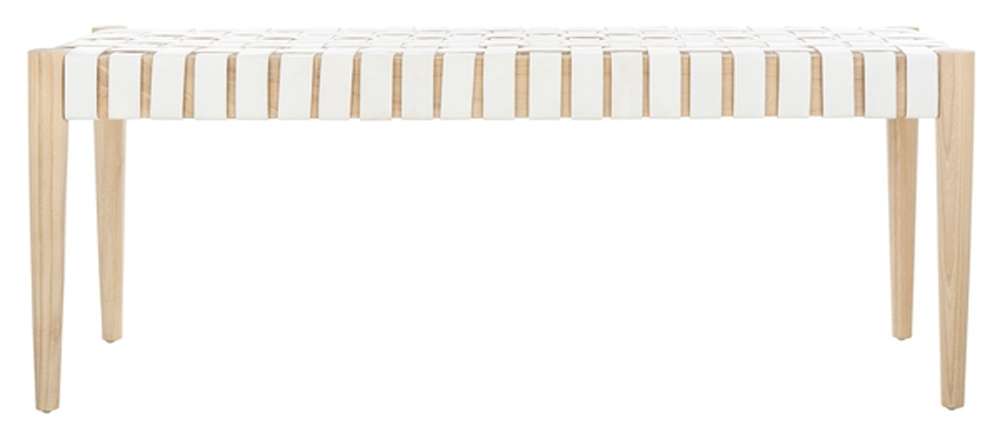 Safavieh - Amalia Bench - White - Light Oak - BCH1001B veiw 1