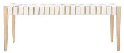 Safavieh - Amalia Bench - White - Light Oak - BCH1001B veiw 1