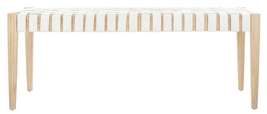 Safavieh - Amalia Bench - White - Light Oak - BCH1001B veiw 1