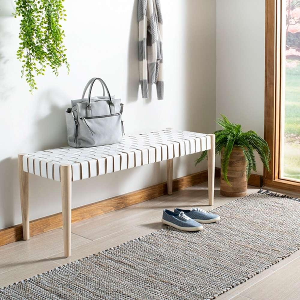 Safavieh - Amalia Bench - White - Light Oak - BCH1001B veiw 2