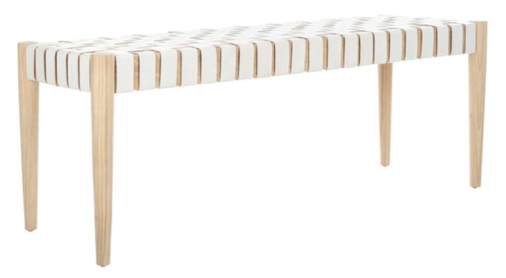 Safavieh - Amalia Bench - White - Light Oak - BCH1001B veiw 3