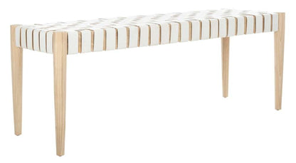 Safavieh - Amalia Bench - White - Light Oak - BCH1001B veiw 3