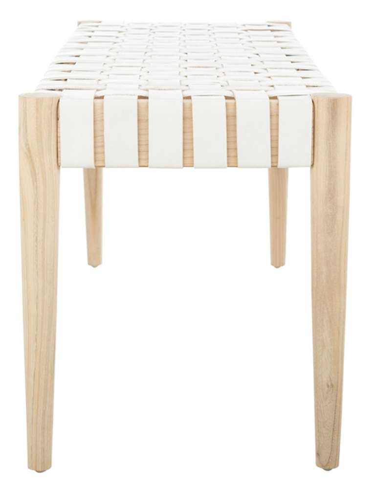 Safavieh - Amalia Bench - White - Light Oak - BCH1001B veiw 4