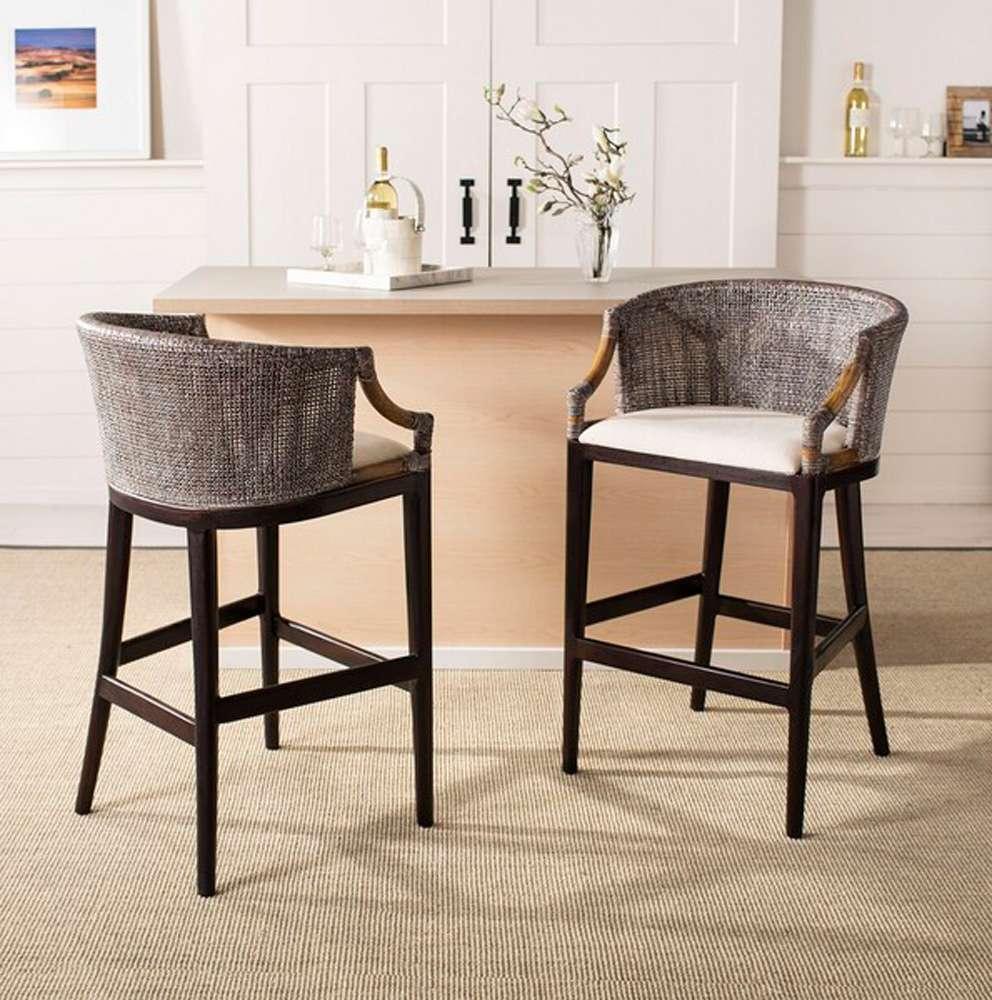 Safavieh - Brando Barstool - Dark Brown - White - SEA4014B veiw 2