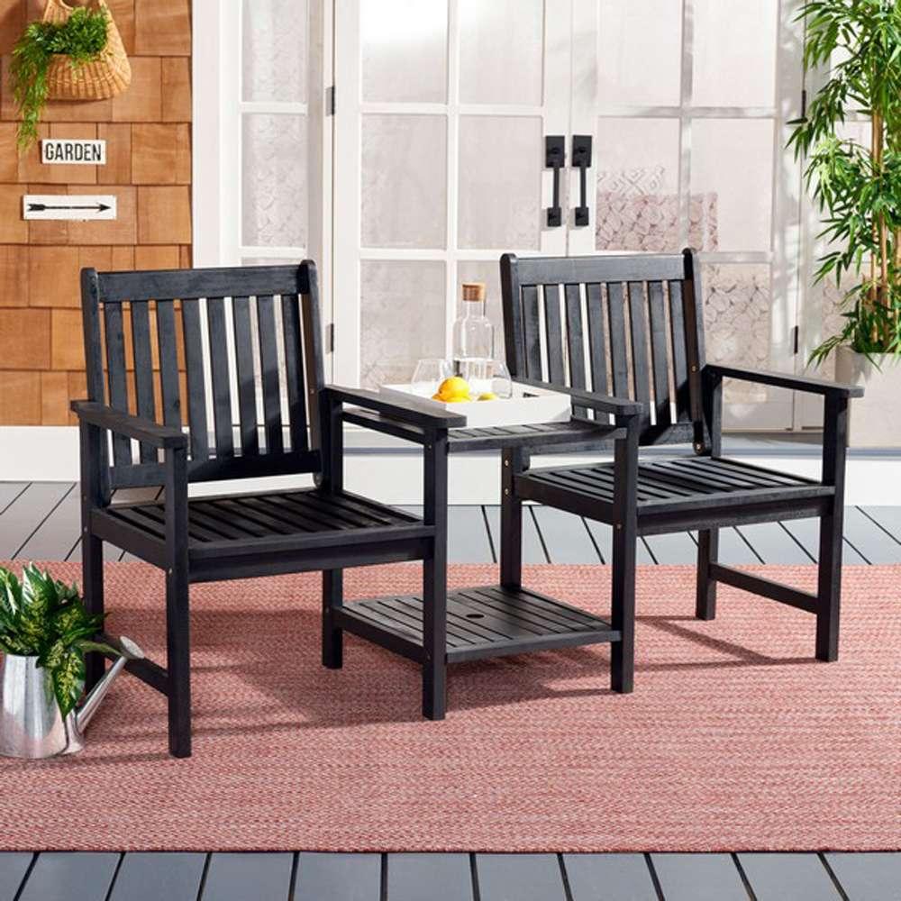 Safavieh - Brea Twin Seat Bench - Black - PAT7014D veiw 3