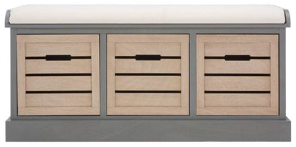 Safavieh - Briar 3Drw/Cush Storage Bench - Distressed Grey - Sand - BCH5700C veiw 1