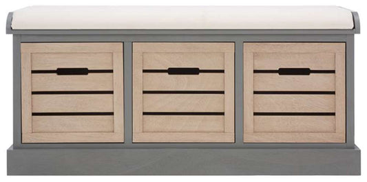 Safavieh - Briar 3Drw/Cush Storage Bench - Distressed Grey - Sand - BCH5700C veiw 1