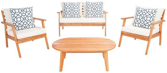 Safavieh - Deacon 4 Pc Living Set - Natural - Bge + Mosaic P - PAT7050C veiw 1
