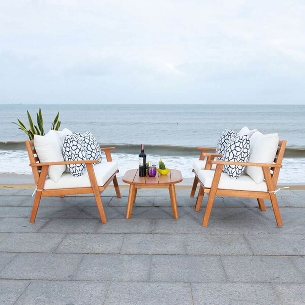 Safavieh - Deacon 4 Pc Living Set - Natural - Bge + Mosaic P - PAT7050C veiw 2
