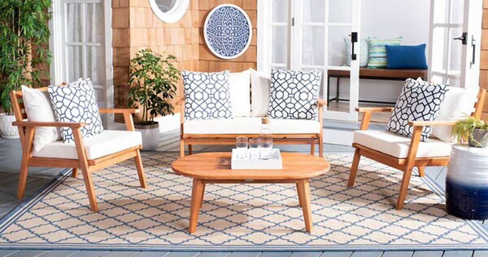 Safavieh - Deacon 4 Pc Living Set - Natural - Bge + Mosaic P - PAT7050C veiw 3