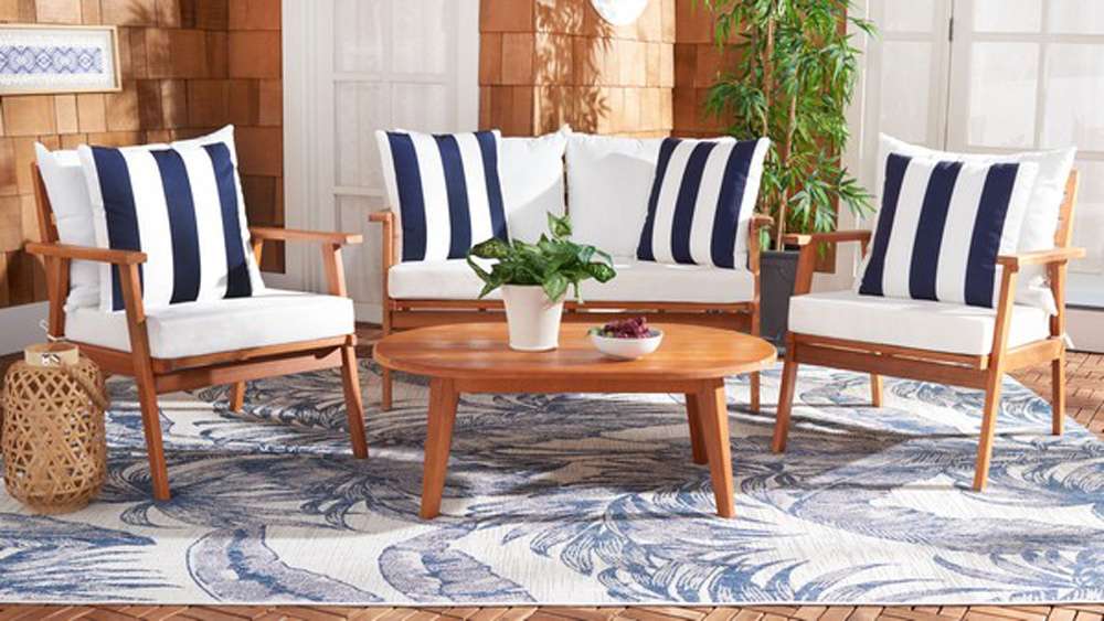 Safavieh - Deacon 4 Pc Living Set - Natural - Bge + Thk Stp P - PAT7050F veiw 3