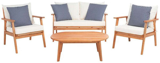 Safavieh - Deacon 4 Pc Living Set - Natural - Bge + Thn Stp P - PAT7050D veiw 1