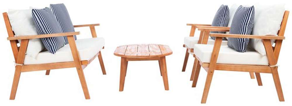 Safavieh - Deacon 4 Pc Living Set - Natural - Bge + Thn Stp P - PAT7050D veiw 4