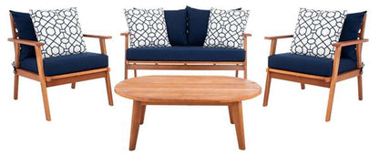 Safavieh - Deacon 4 Pc Living Set - Natural - Nvy + Trellis P - PAT7050E veiw 1