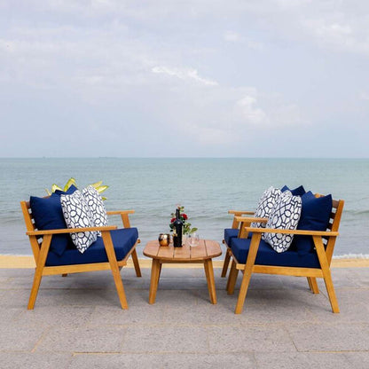 Safavieh - Deacon 4 Pc Living Set - Natural - Nvy + Trellis P - PAT7050E veiw 2