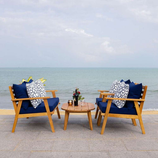 Safavieh - Deacon 4 Pc Living Set - Natural - Nvy + Trellis P - PAT7050E veiw 2