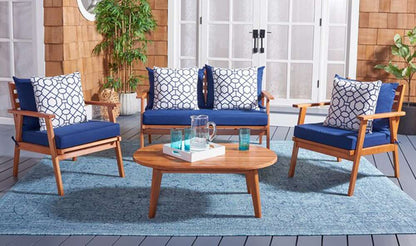 Safavieh - Deacon 4 Pc Living Set - Natural - Nvy + Trellis P - PAT7050E veiw 3